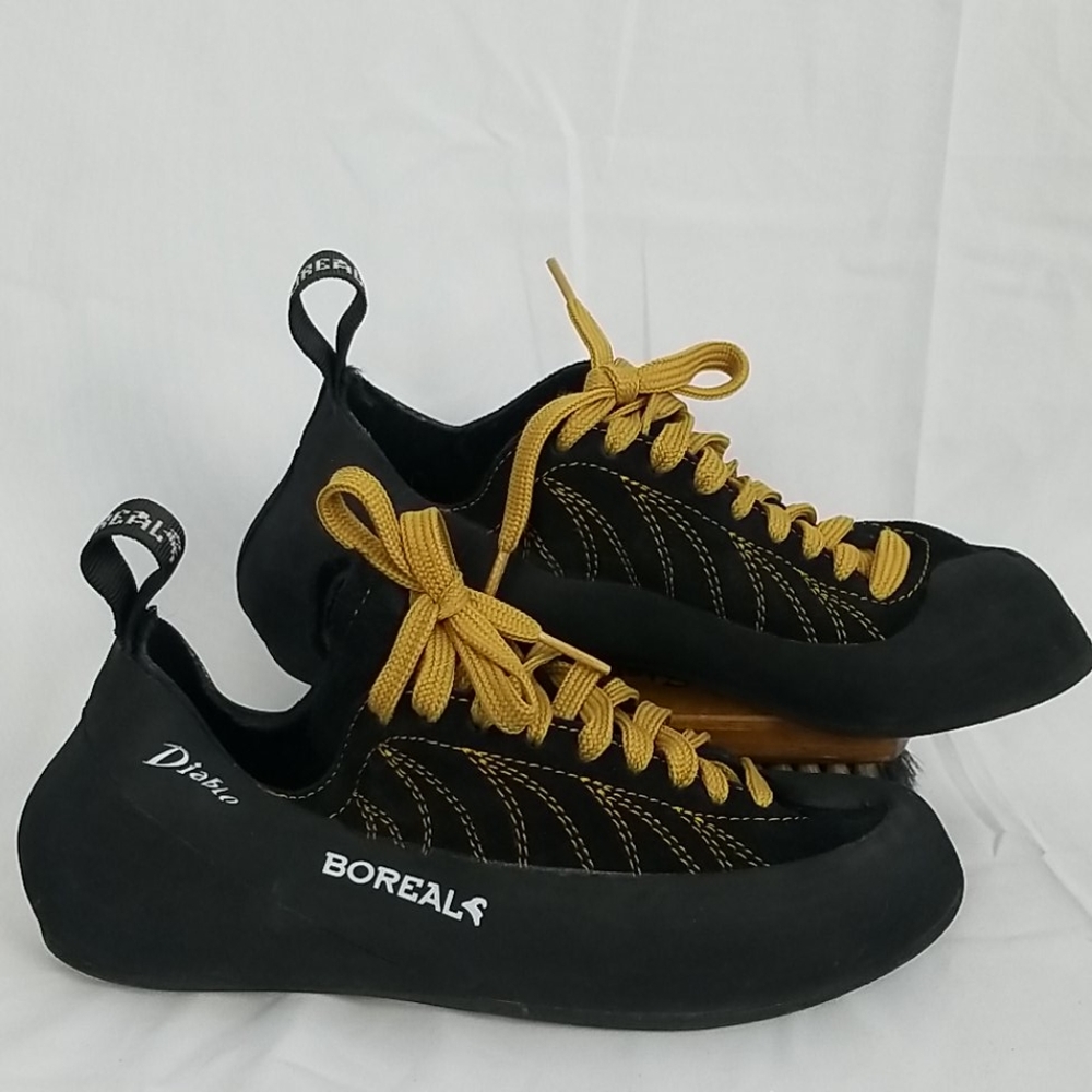 Women's Black Climbing Shoes with Gold Accents